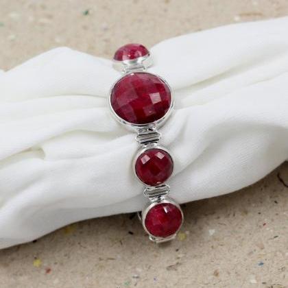 Gorgeous Party Bracelet,red Ruby Cocktail..