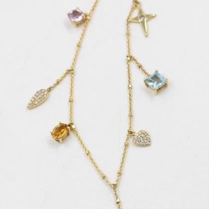 Lovely Charms Necklace,birthday Gift For Girl..