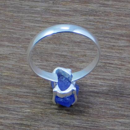 Tanzanite Rough Gemstone Ring,solid 925 Sterling..