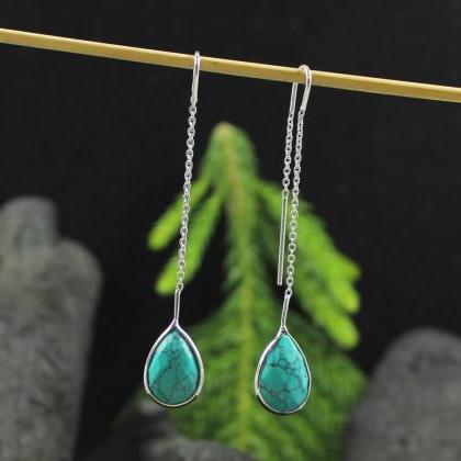 Turquoise Gemstone Earring, Turquoise Jewelry,..
