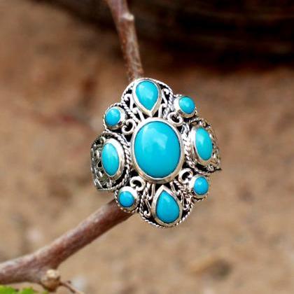 Exclusive Sleeping Beauty Turquoise Ring,oxidized..