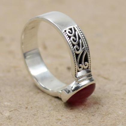 Beautiful Pink Tourmaline Ornate Ring,solid 925..