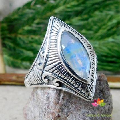 Exclusive Designer Moonstone Ring,solid 925..