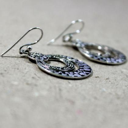 Traditional Silver Ethnic Earring,solid 925..