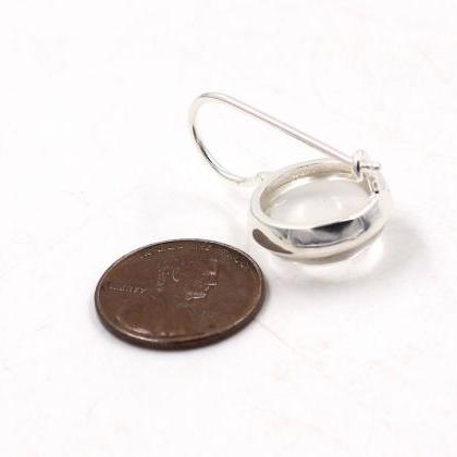 Crystal Quartz 15mm Earring,solid 925 Sterling..