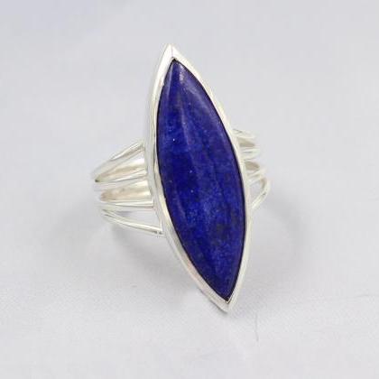 Lapis Lazuli Gemstone Ring, Engagement Ring,..