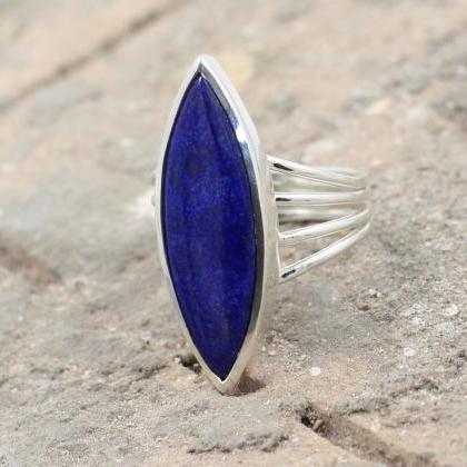 Lapis Lazuli Gemstone Ring, Engagement Ring,..