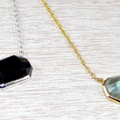 Healing Clear Quartz Crystal Necklace,gold Plated..