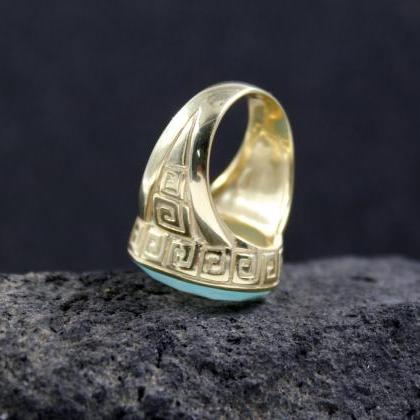 Labradorite Men's Ring,solid 925..