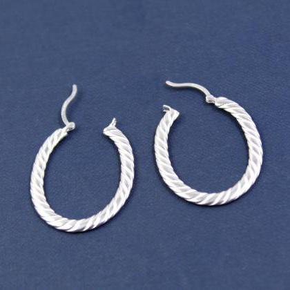 Plain Silver Drop Dangle Handmade Classic Earring..