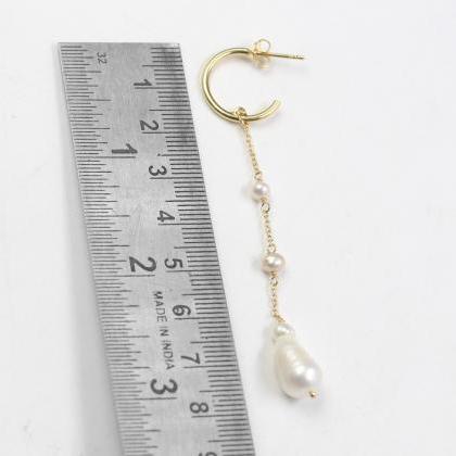 Fresh Water Pearl Drop Dangle Earring,solid 925..