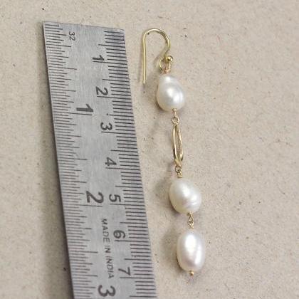 Pearl Drop Dangle Earring,solid 925 Sterling..