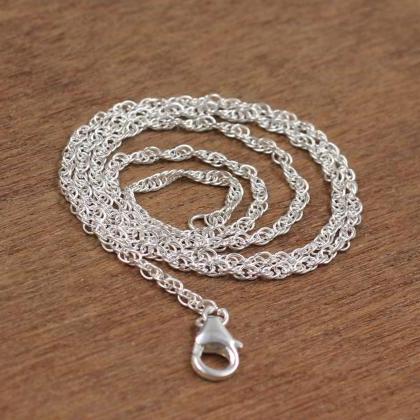 Plain Silver Chain Necklace,figaro &..