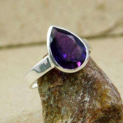 Genuine Amethyst Ring,valentine Gift,promise..