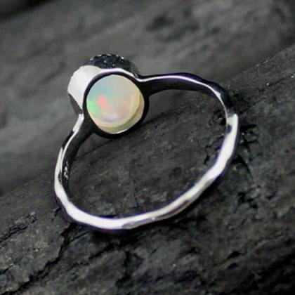 Natural Opal Ring,solitaire Engagement..