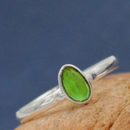 Genuine Tourmaline Dainty Rings,solid 925 Sterling..