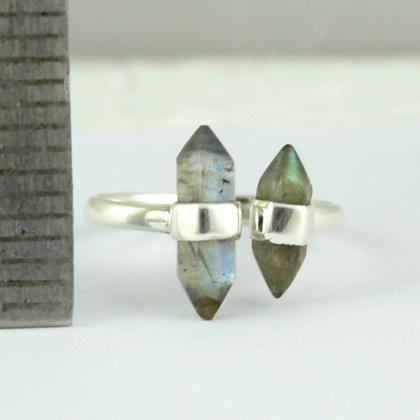 Funky Ring,gemstone Pencil Ring,solid 925 Sterling..
