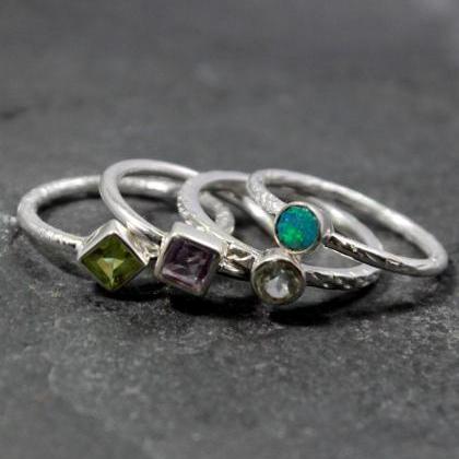 Four Ring Set,stackable Dainty Rings,minimalist..