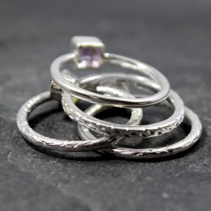 Four Ring Set,stackable Dainty Rings,minimalist..
