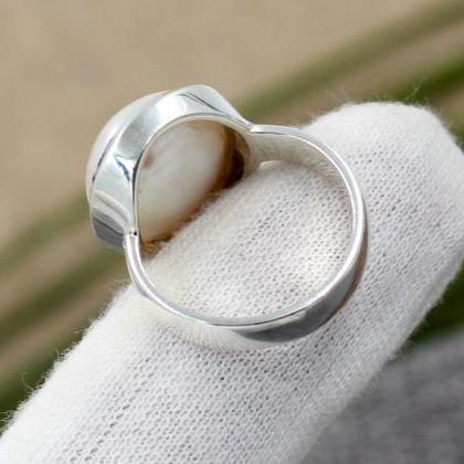 Cool Natural Coin Pearl Ring,solid 925 Sterling..