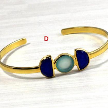 Aquamarine Bracelet,chalcedony Lapis Gemstone..