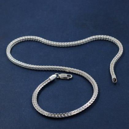 Gorgeous Sterling 4 Mm Rope Chain,solid 925..