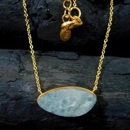 Aquamarine Necklace Wedding Gift,rough Rock..