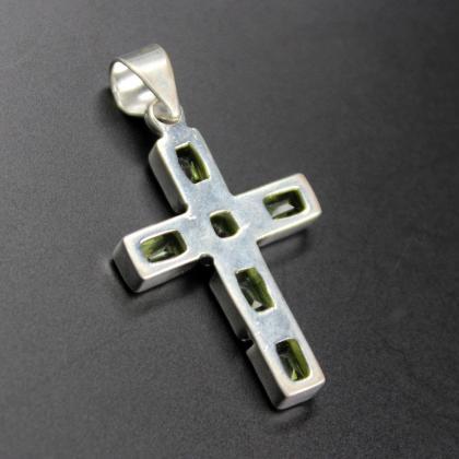 Holy Cross Pendant,natural Gemstone Pure 925..