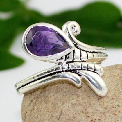 Designer Amethyst Ring,925 Sterling Silver..