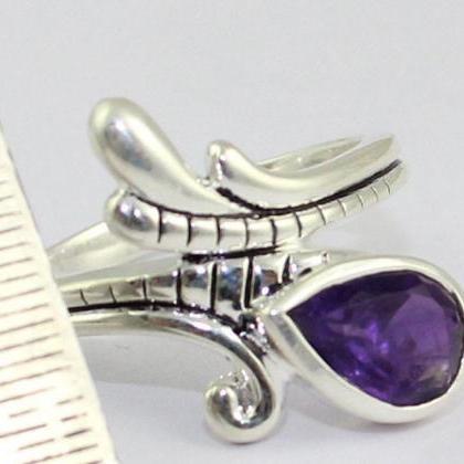 Designer Amethyst Ring,925 Sterling Silver..