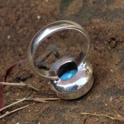 Labradorite Gemstone Round Faceted Handamde Ring,..