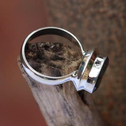 Labradorite Gemstone Round Faceted Handamde Ring,..