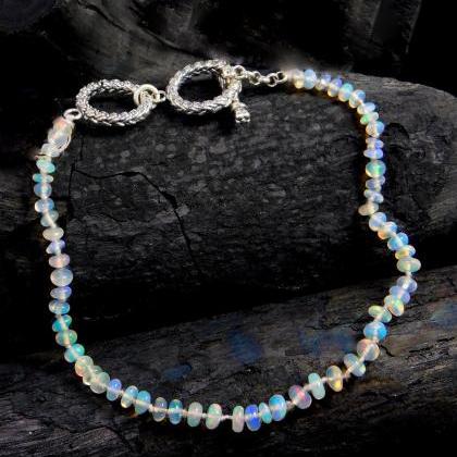 Natural Opal Beads Bracelet,dainty Elegant..
