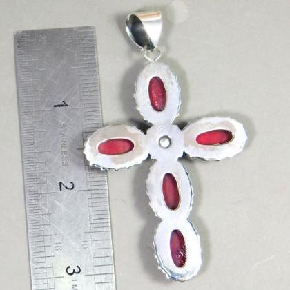 Bold Ruby Pendant,religious Faith Jewelry,solid..