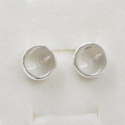 Crystal Quartz Gemstone Handmade Stud Earring..