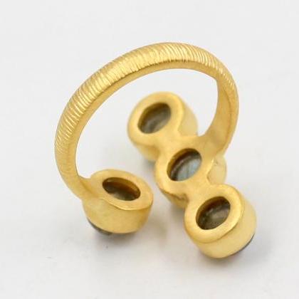 Labradorite Front Open Handmade Ring,engagement..