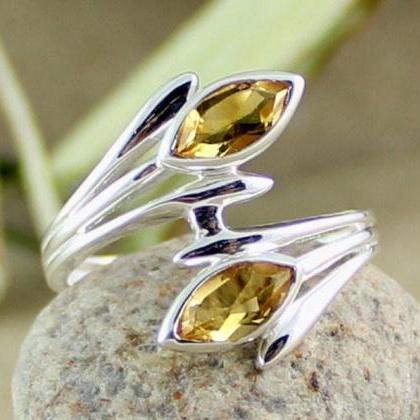 Citrine Engagement Ring,couple's..