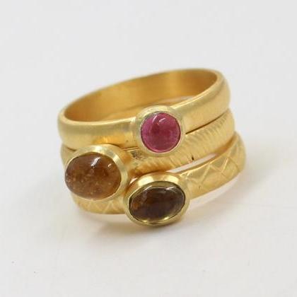 Attractive Tourmaline Stacking Ring,solid 925..