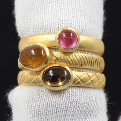 Attractive Tourmaline Stacking Ring,solid 925..
