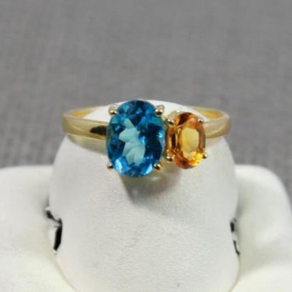 London Blue Topaz Ring,engagement Ring,swiss Blue..