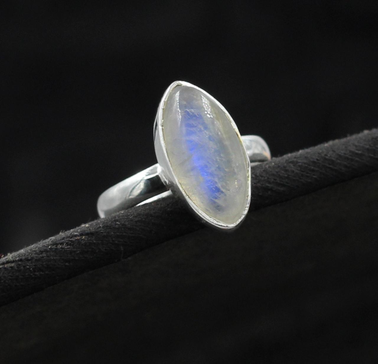 Lovely Moonstone Ring,everyday Ring,solid 925 Sterling Silver Handmade Jewelry,birthday Gift,surprise Gift For Girl Friend,cabochon Gemstone