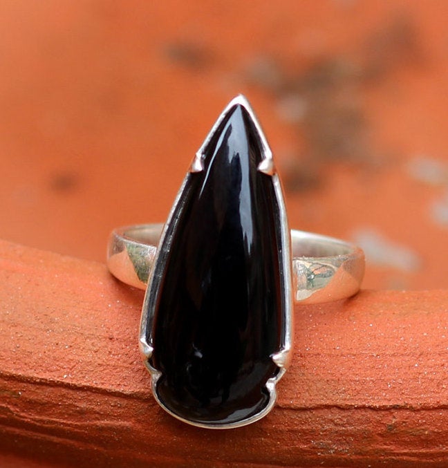 Unique Designer Ring,genuine Black Onyx Rings,handmade Solid 925 Sterling Silver,thanks Giving Present,all Occasion Ring For Men/women