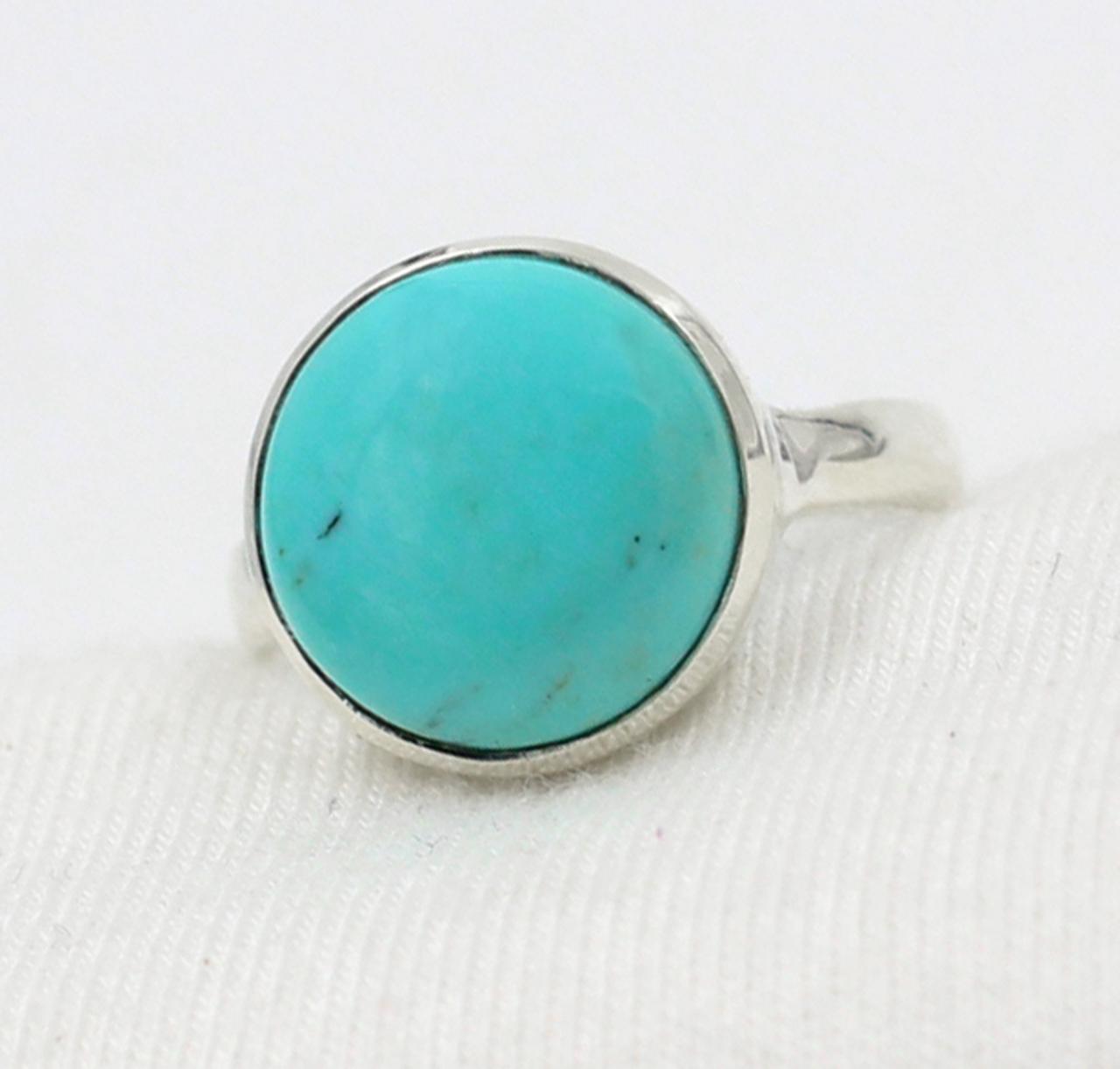 Natural American Turquoise Ring,solid 925 Sterling Silver Gemstone Jewelry,valentine Gift,anniversary Gift Ring, Year Gift For Daughter