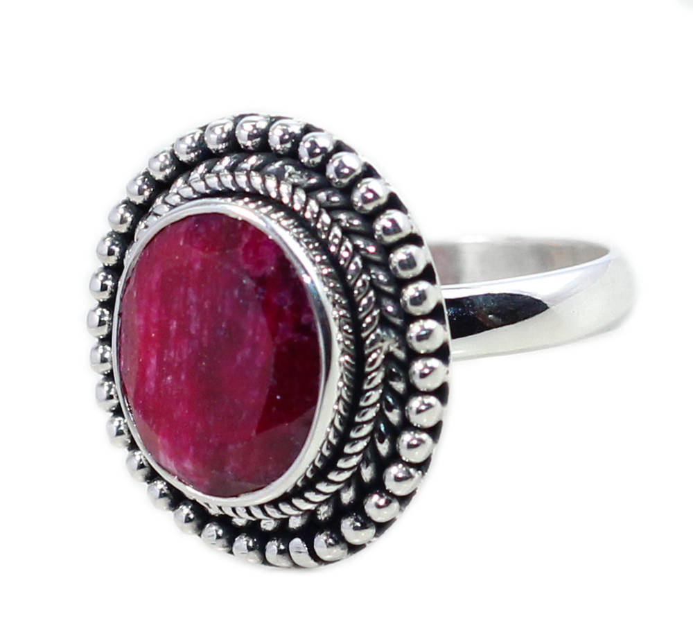 Exquisite Ruby Ring,solid 925 Sterling Silver Oxidized Jewelry,anniversary Present,bridal Shower Gift,traditional Handwork,party Wear Ring,