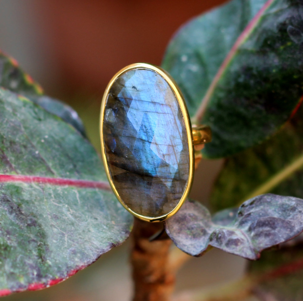 1 Micron Gold Plated Ring,fire Labradorite Handmade Ring,925 Sterling Silver Wedding Jewelry,anniversary Ring,exclusive Party Ring,mr1001