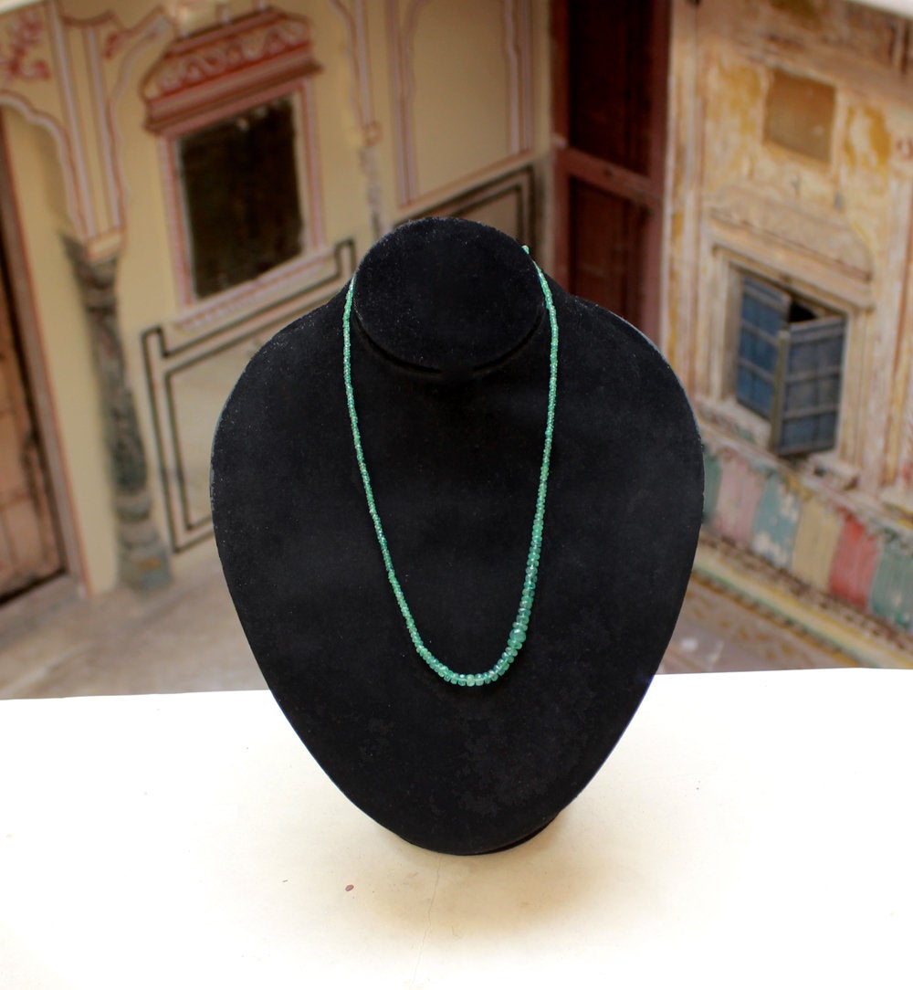 Anniversary Present For Wife,affordable String Of Real Emerald Beads,wedding Gift,natural Untreated Emerald Necklace,mom's Birthday