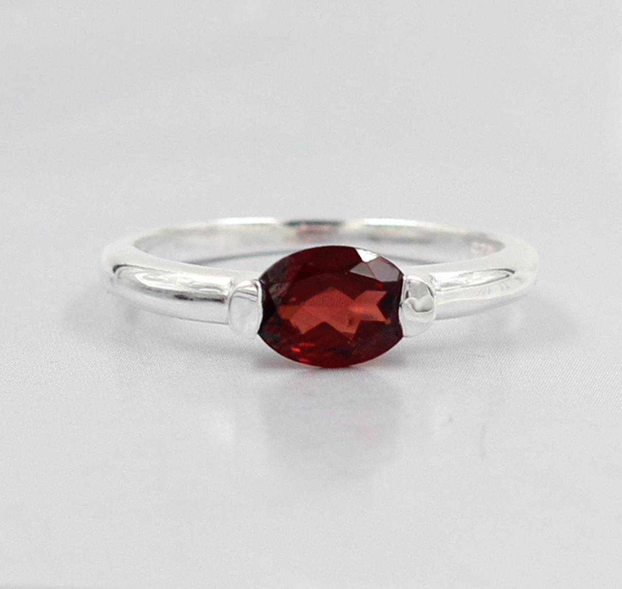 Sparkling Natural Red Garnet Ring,solid 925 Sterling Silver Gemstone Jewelry,proposal Ring,anniversary Present,birthstone Ring,ring For Me
