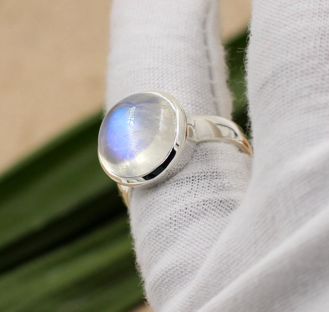 Moonstone Gemstone Solid 925 Sterling Silver Jewelry,anniversary Gift,proposal Ring,party Ring,wedding Gift,engagement Ring